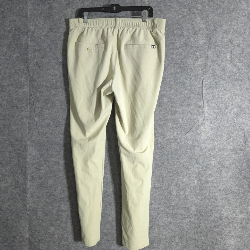 Under Armour Mens Golf Pants 36/32 Beige Lightweight Performances Solid Sports